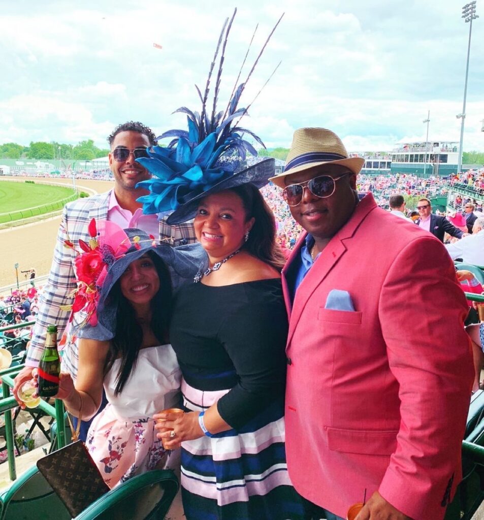 Deedee Cummings at the Derby with husband Anthony and friends.